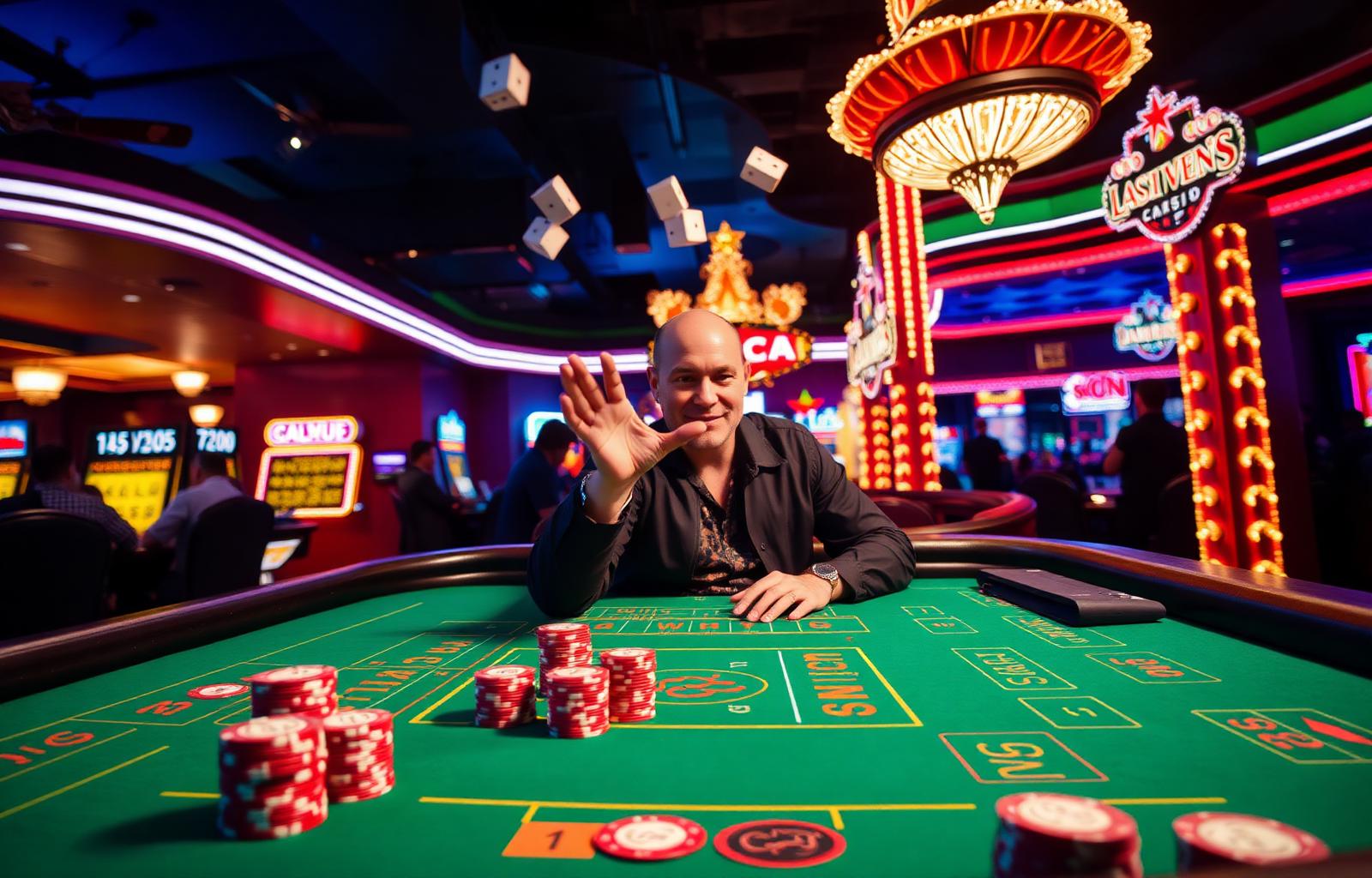 At the craps table