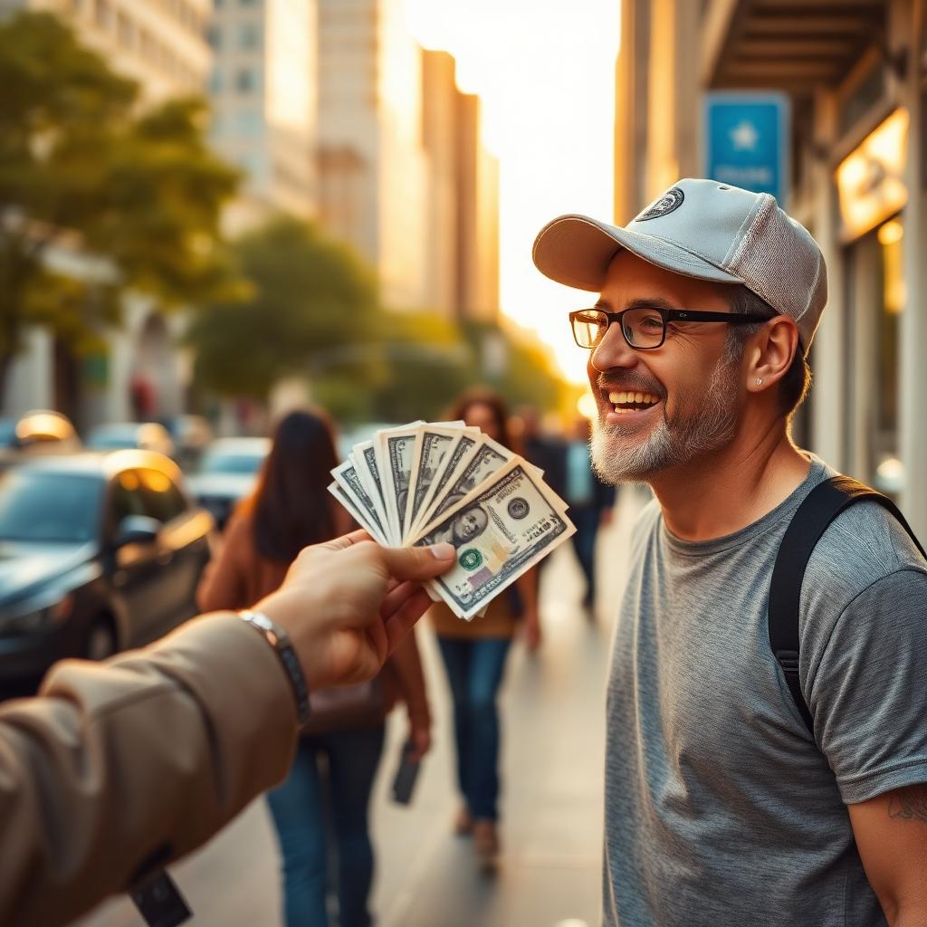 Cash handoff on the street